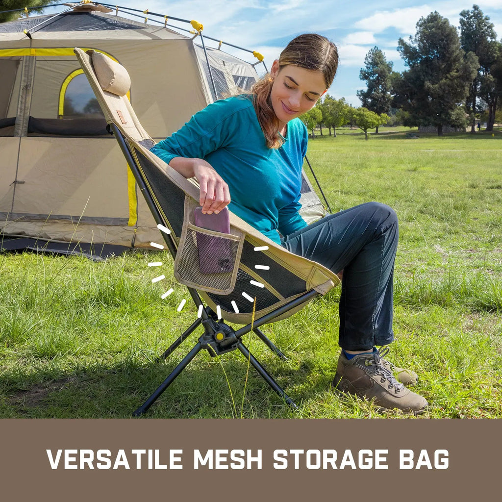 Clearance Sale: 50% Off – Portable, foldable camping chair, ideal for camping, hiking, backyard relaxation, fishing, and more. Supports up to 250 pounds and comes with a storage bag.